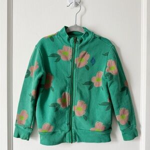 The Animals Observatory Floral Zip-Up Sweatshirt